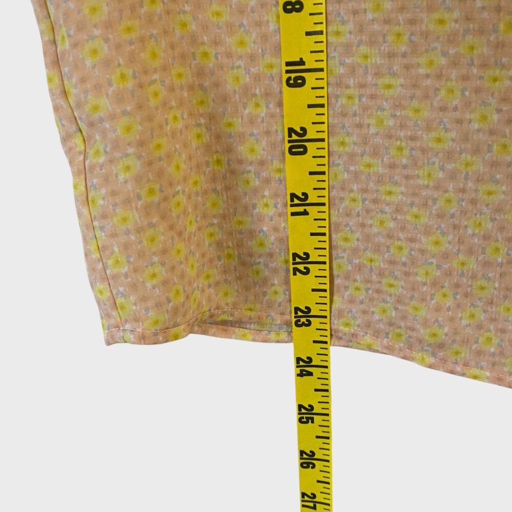 Levis Floral Resort Shirt Yellow Women's Size Large Short-Sleeve Button-Up New - Picture 15 of 15